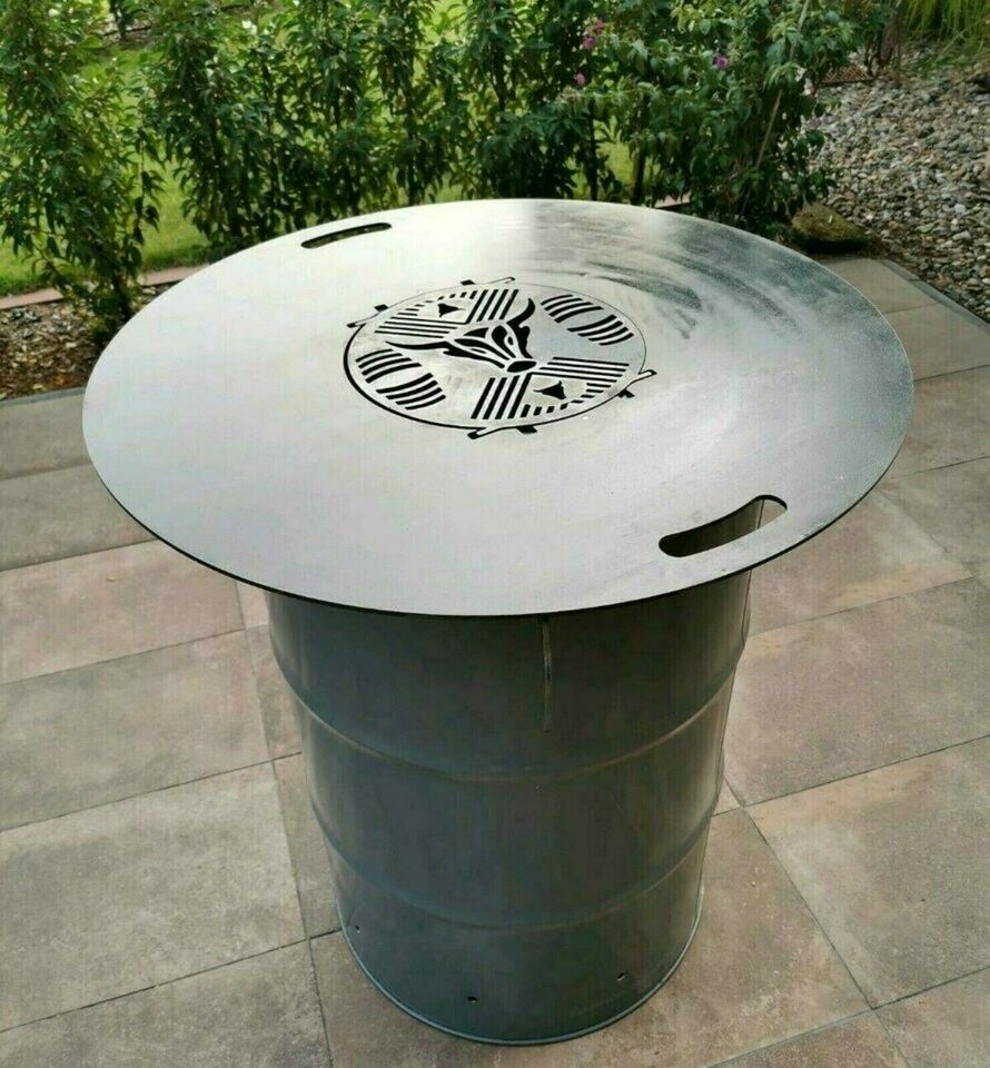 Komplett Set Fass (Originallack) mit 900er Plancha / Grillplatte